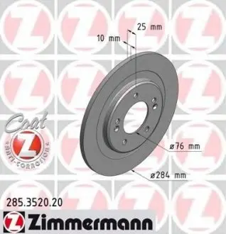 Тормозной диск 285.3520.20 ZIMMERMANN 285352020