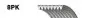 Поліклиновий ремінь Gates 8PK2200 8PK2200