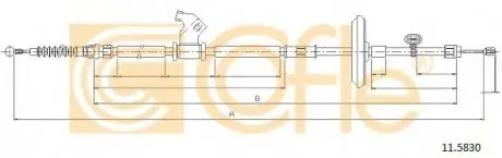 Трос ручного тормоза зад. П OPEL ASTRA J 09- COFLE 11.5830