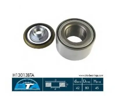 Підшипник колеса,комплект BTA H13013BTA