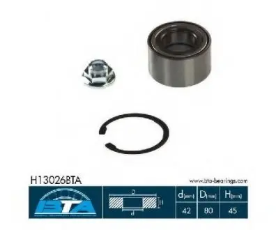 Підшипник колеса,комплект BTA H13026BTA