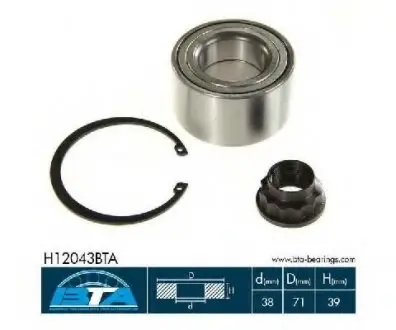 Підшипник колеса,комплект BTA H12043BTA