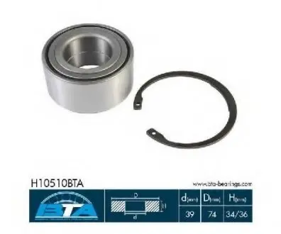 Підшипник колеса,комплект BTA H10510BTA