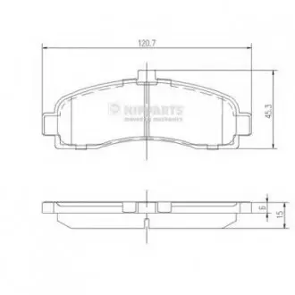 Комплект гальмівних колодок, дискове гальмо NIPPARTS J3601053