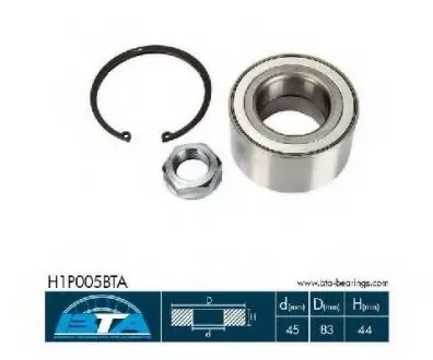 Подшипник перед. Citroen C6 09.05-/Peugeot BTA H1P005BTA
