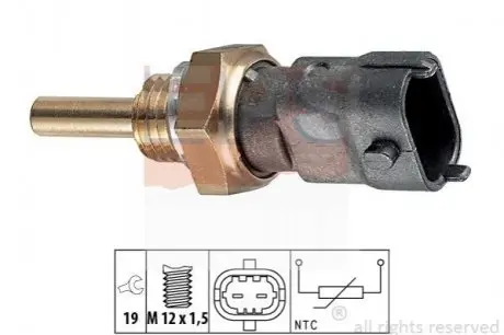 Датчик температуры воды Opel Astra G/H 1.6-2.0 00-/Combo 1.6-2.0CDTI 12-/Vectra B 1.8 96-03/Vectra C 1.8 02- EPS 1830264