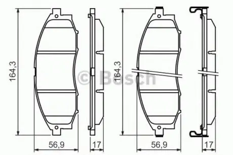 Гальмівні колодки, дискові BOSCH 0986494152