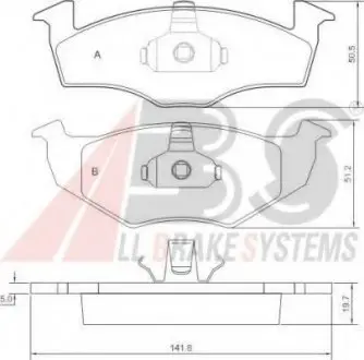 Тормозные колодки P VW Golf III/Vento 95- A.B.S. 36970