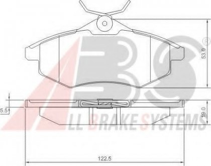 Гальмівні колодки перед. Citroen C2/C3 02- (TRW) (122,5x53x19) A.B.S. A.B.S. 37307 (фото 1)