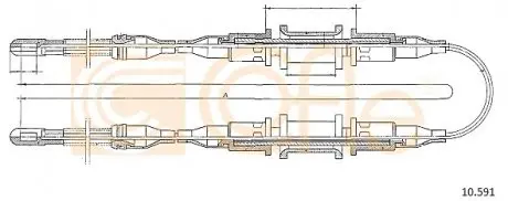 Трос ручного тормоза Opel Kadett E 1.6-1.8 COFLE 10.591