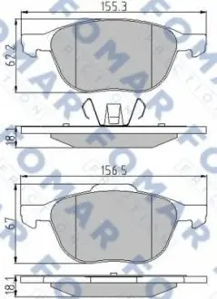 Колодки тормозные дисковые FO 914581 FOMAR FO914581