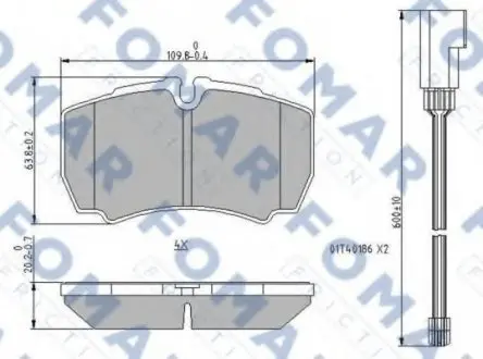 Колодки гальмівні дискові FO 912581 FOMAR FO912581