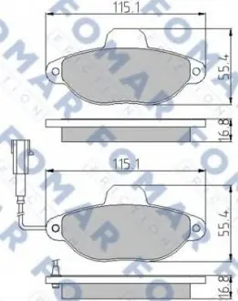 Колодки тормозные дисковые FO 861181 FOMAR FO861181 (фото 1)