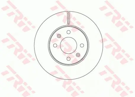 Диск тормозной (1 шт.).) HYUNDAI I20 "F D=256mm "14>> TRW DF6794