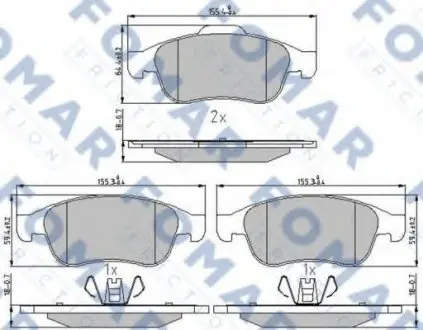 Колодки гальмівні дискові FO 931481 FOMAR FO931481