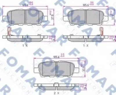 Колодки гальмівні дискові FO 923981 FOMAR FO923981