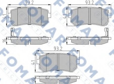 Колодки тормозные дисковые FO 924081 FOMAR FO924081 (фото 1)