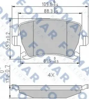 Колодки тормозные дисковые FO 912381 FOMAR FO912381
