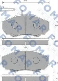 Колодки гальмівні дискові FO 909781 FOMAR FO909781