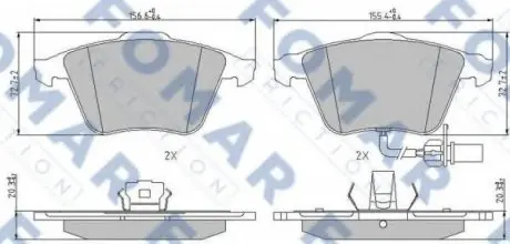 Колодки тормозные дисковые FO 912281 FOMAR FO912281