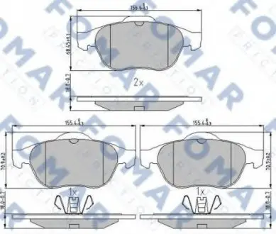 Колодки тормозные дисковые FO 897081 FOMAR FO897081