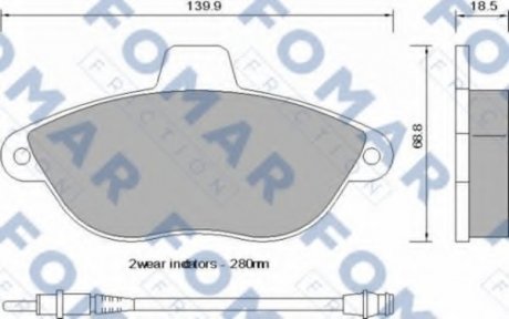 Колодки тормозные дисковые FO 742581 FOMAR FO742581 (фото 1)
