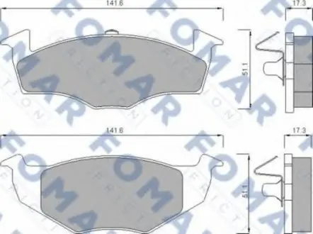 Колодки тормозные дисковые FO 643081 FOMAR FO643081