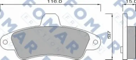 Колодки гальмівні дискові FO 625081 FOMAR FO625081 (фото 1)