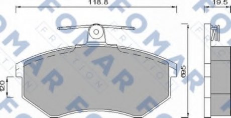 Колодки тормозные дисковые FO 488581 FOMAR FO488581 (фото 1)