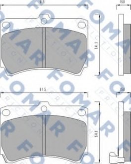 Колодки гальмівні дискові FO 477481 FOMAR FO477481 (фото 1)