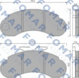 Колодки тормозные дисковые FO 458581 FOMAR FO458581 (фото 1)