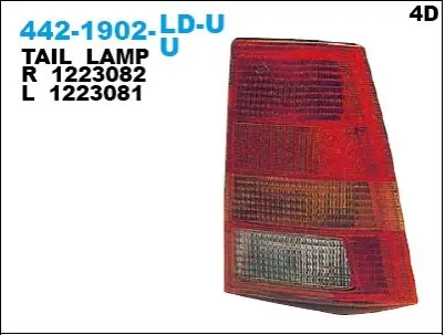 Фонарь лев. OP KADETT 85-91 DEPO 442-1902L-U