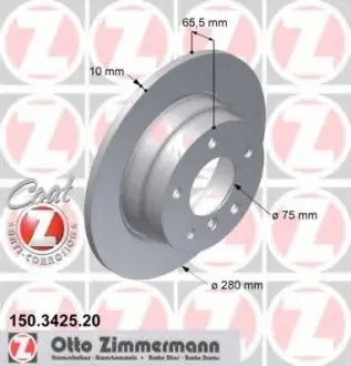 Тормозной диск 150.3425.20 ZIMMERMANN 150342520