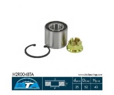 Підшипник колеса,комплект BTA H2R004BTA (фото 1)