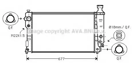 Радиатор PE 405 14/6/8/20 MT 92-96 (Ava) AVA COOLING PEA2125