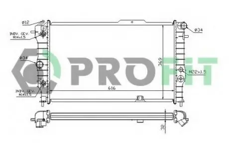 Радиатор охлаждения PR 5076A3 PROFIT PR5076A3 (фото 1)
