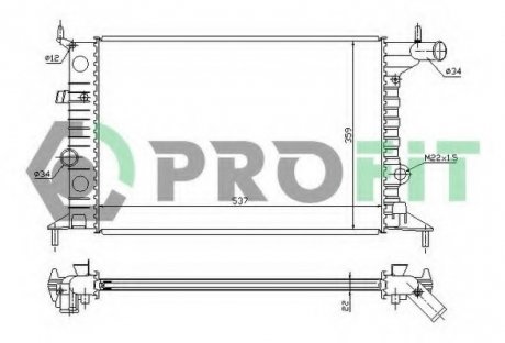 Радиатор, охлаждение двигателя PROFIT PR5077A3 (фото 1)