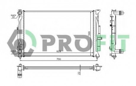 Радіатор охолоджування PR 0014A2 PROFIT PR0014A2 (фото 1)