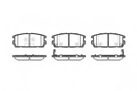 Колодка гальм. диск. HYUNDAI TERRACAN 2.5, 2.9, 3.5 01- задн. 0877.02 REMSA 087702