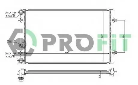 Радіатор, охолодження двигуна PROFIT PR9523A2