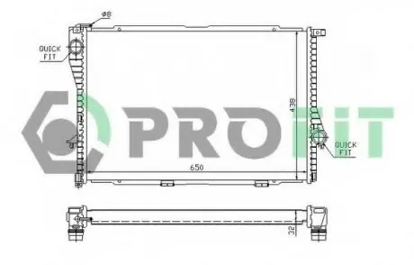Фото 1 - радиатор охлаждения PR 0071A1 PROFIT PR0071A1 Радиатор охлаждения PR 0071A1 PROFIT PR0071A1 (фото 1)