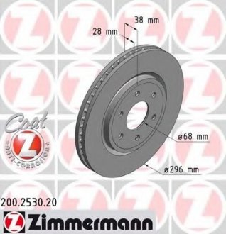 Тормозной диск 200.2530.20 ZIMMERMANN 200253020 (фото 1)