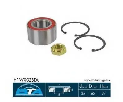 Подшипник ступицы передней (комплект.) BTA H1W002BTA