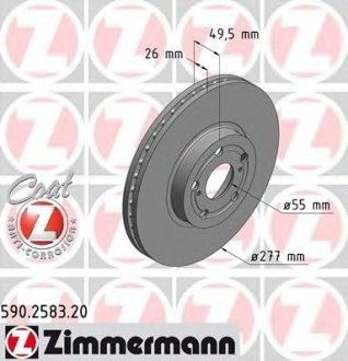 Тормозной диск ZIMMERMANN 590258320