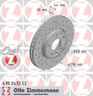 Тормозной диск 470.2432.52 ZIMMERMANN 470243252