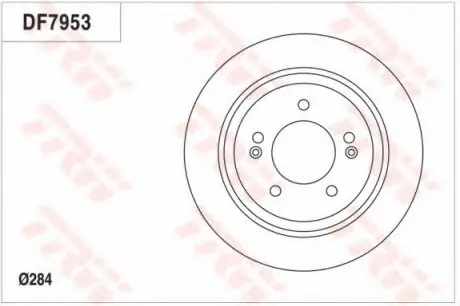 Диск гальмівний (1 шт.).) HYUNDAI/KIA Grandeur/Optima/Soul "R D=284mm "11>> TRW DF7953