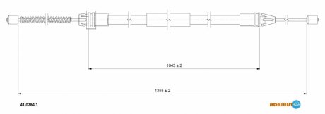 АКЦІЯ!!! Трос гальмівний RENAULT Twingo II all RH4/07- ADRIAUTO 4102841 (фото 1)