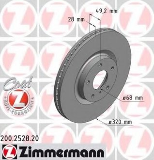 Тормозной диск ZIMMERMANN 200252820