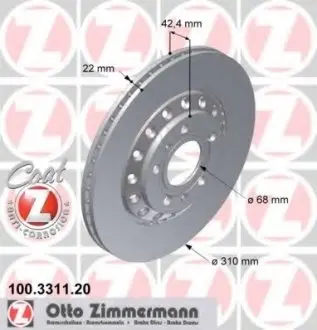 Тормозной диск 100.3311.20 ZIMMERMANN 100331120