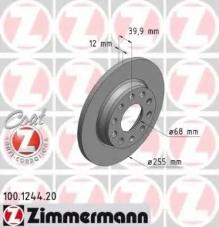 Диск гальмівний Coat Z ZIMMERMANN 100124420